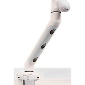 Monitorarm BakkerElkhuizen BE Flexible, für 1 Monitor, bis 10 kg, dreh-, neig- und schwenkbar, 80 mm Klemmweite, VESA-komaptibel, ergonomisch, Höhenverstellbar von 170 bis 582 mm, hellgrau/weiß