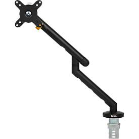 Monitorarm BakkerElkhuizen BE Flexible, für 1 Monitor, bis 10 kg, dreh-, neig- und schwenkbar, 80 mm Klemmweite, VESA-komaptibel, ergonomisch, Höhenverstellbar von 170 bis 582 mm, schwarz