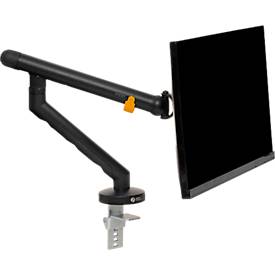 Monitorarm BakkerElkhuizen BE Flexible, für 1 Monitor, bis 10 kg, dreh-, neig- und schwenkbar, 80 mm Klemmweite, VESA-komaptibel, ergonomisch, Höhenverstellbar von 170 bis 582 mm, schwarz