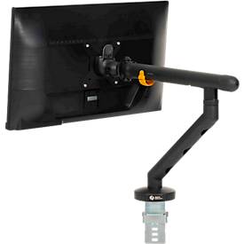 Monitorarm BakkerElkhuizen BE Flexible, für 1 Monitor, bis 10 kg, dreh-, neig- und schwenkbar, 80 mm Klemmweite, VESA-komaptibel, ergonomisch, Höhenverstellbar von 170 bis 582 mm, schwarz