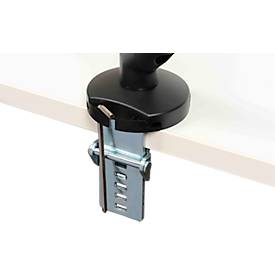 Monitorarm BakkerElkhuizen BE Flexible, für 1 Monitor, bis 10 kg, dreh-, neig- und schwenkbar, 80 mm Klemmweite, VESA-komaptibel, ergonomisch, Höhenverstellbar von 170 bis 582 mm, schwarz