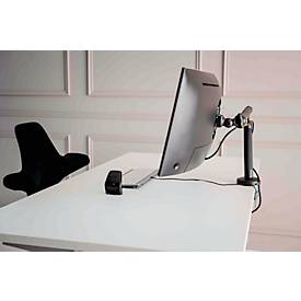 Monitorarm BakkerElkhuizen BE Flexible, für 1 Monitor, bis 10 kg, dreh-, neig- und schwenkbar, 80 mm Klemmweite, VESA-komaptibel, ergonomisch, Höhenverstellbar von 170 bis 582 mm, schwarz