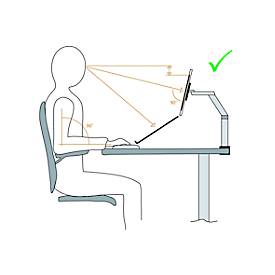 Monitorarm BakkerElkhuizen Filex Galaxy Flex Single, für 1 Display bis 12 kg, höhen-& tiefenverstellbar, dreh- & neigbar, mit Tischklemme, silber