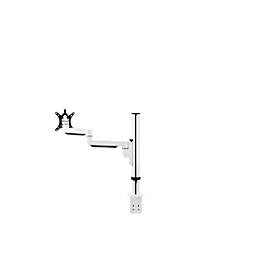 Monitorarm BakkerElkhuizen Filex Galaxy Flex Single, für 1 Display bis 12 kg, höhen- & tiefenverstellbar, dreh-& neigbar, mit Tischklemme, weiß