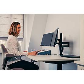 Monitorarm BakkerElkhuizen Filex Galaxy Modular Dual, für 2 Displays bis 12 kg, höhen-& tiefenverstellbar, dreh-& neigbar, mit Tischklemme, schwarz