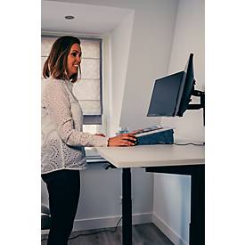 Monitorarm BakkerElkhuizen Filex Galaxy Modular Dual, für 2 Displays bis 12 kg, höhen-& tiefenverstellbar, dreh-& neigbar, mit Tischklemme, schwarz