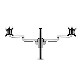 Monitorarm BakkerElkhuizen Filex Galaxy Modular Dual, für 2 Displays bis 12 kg, höhen-& tiefenverstellbar, dreh- & neigbar, mit Tischklemme, silber