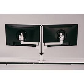 Monitorarm BakkerElkhuizen Filex Galaxy Modular Dual, für 2 Displays bis 12 kg, höhen- & tiefenverstellbar, dreh-& neigbar, mit Tischklemme, weiß