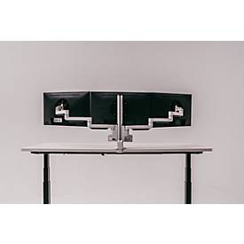 Monitorarm BakkerElkhuizen Filex Galaxy Modular Dual, für 2 Displays bis 12 kg, höhen- & tiefenverstellbar, dreh-& neigbar, mit Tischklemme, weiß