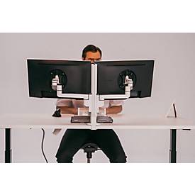 Monitorarm BakkerElkhuizen Filex Galaxy Modular Dual, für 2 Displays bis 12 kg, höhen- & tiefenverstellbar, dreh-& neigbar, mit Tischklemme, weiß