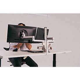 Monitorarm BakkerElkhuizen Filex Galaxy Modular Dual, für 2 Displays bis 12 kg, höhen- & tiefenverstellbar, dreh-& neigbar, mit Tischklemme, weiß