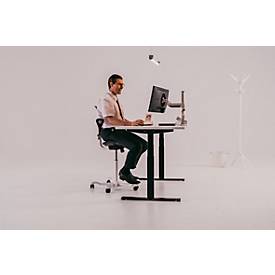 Monitorarm BakkerElkhuizen Filex Galaxy Modular Dual, für 2 Displays bis 12 kg, höhen- & tiefenverstellbar, dreh-& neigbar, mit Tischklemme, weiß