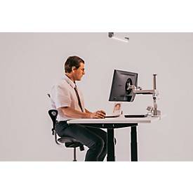 Monitorarm BakkerElkhuizen Filex Galaxy Modular Dual, für 2 Displays bis 12 kg, höhen- & tiefenverstellbar, dreh-& neigbar, mit Tischklemme, weiß