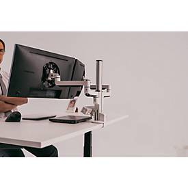 Monitorarm BakkerElkhuizen Filex Galaxy Modular Dual, für 2 Displays bis 12 kg, höhen- & tiefenverstellbar, dreh-& neigbar, mit Tischklemme, weiß