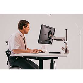 Monitorarm BakkerElkhuizen Filex Galaxy Modular Dual, für 2 Displays bis 12 kg, höhen- & tiefenverstellbar, dreh-& neigbar, mit Tischklemme, weiß