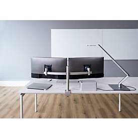 Monitorarm Durable, für 2 Displays 21-27', VESA, dreh-& neigbar, höhenverstellbar, mit Tischklemme