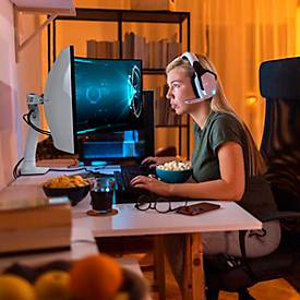 Monitorarm ergotron® HX Desk, Tischhalterung, für Displays bis 42″ & bis 19 kg, höhen-& tiefenverstellbar, neigbar, VESA, weiß