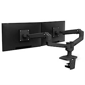 Monitorarm ergotron® LX, für 2 Displays bis 27″ & bis 9,1 kg pro Monitor, Tischhalterung, höhenverstellbar, neigbar, VESA, matt-schwarz
