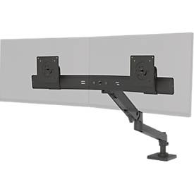 Monitorarm Ergotron LX Pro Dual Direct, für 2 Displays bis 27″, neig-/schwenk-/drehbar, höhenverstellbar, Tischhalterung, VESA, Metall, dunkelgrau