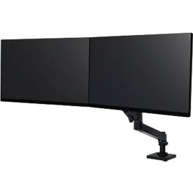 Monitorarm Ergotron LX Pro Dual Direct, für 2 Displays bis 27″, neig-/schwenk-/drehbar, höhenverstellbar, Tischhalterung, VESA, Metall, schwarz