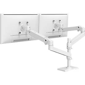 Monitorarm Ergotron LX Pro Dual, für 2 Displays bis 24″, neig-/schwenk-/drehbar, höhenverstellbar, Tischhalterung, VESA, Metall, weiß