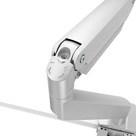 Monitorarm Fellowes® Eppa™, für 2 Displays bis 32" & je bis 8 kg, höhenverstell-/dreh-/schwenk-/neigbar, Crossbar-Design, Kabelführung, Tischklemme, silber