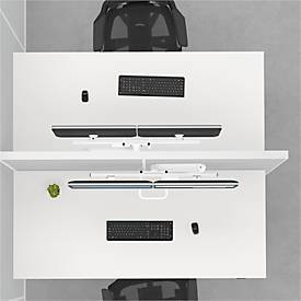 Monitorarm Fellowes® Eppa™, für 2 Displays bis 32" & je bis 8 kg, höhenverstell-/dreh-/schwenk-/neigbar, Crossbar-Design, Kabelführung, Tischklemme, weiß