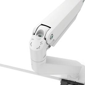 Monitorarm Fellowes® Eppa™, für 2 Displays bis 32" & je bis 8 kg, höhenverstell-/dreh-/schwenk-/neigbar, Crossbar-Design, Kabelführung, Tischklemme, weiß
