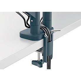 Monitorarm Leitz Ergo Dual, für 2 Displays bis 32' & bis 9 kg, dreh- und neigbar, höhenverstellbar, Kabelführung, VESA, dunkelgrau