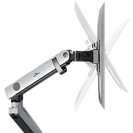 Monitorhalter Durable Select Plus, für 2 Monitore bis 32', mit Tischbefestigung, dreh-/schwenk-/höhenverstellbar, VESA-kompatibel, silber