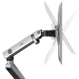 Monitorhalter Durable Select Plus, für 2 Monitore bis 32', mit Tischbefestigung, dreh-/schwenk-/höhenverstellbar, VESA-kompatibel, silber