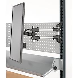 Monitorhalter für AST31 Tischaufbau, um 360° drehbar, neigbar, schwenkbar, VESA, Kunststoff/Aluminium, schwarz-silber