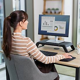 Monitorständer Fellowes Hana™ LT, für 1 Monitor bis 22,6 kg, 3-fach höhenverstellbar, mit Stauraum, B 560 x T 222 x H 102 mm, schwarz