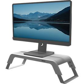 Monitorständer Fellowes Hana™ LT, für 1 Monitor bis 22,6 kg, 3-fach höhenverstellbar, mit Stauraum, B 560 x T 222 x H 102 mm, weiß