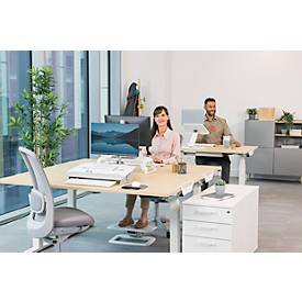Monitorständer Fellowes Hana™ LT, für 1 Monitor bis 22,6 kg, 3-fach höhenverstellbar, mit Stauraum, B 560 x T 222 x H 102 mm, weiß