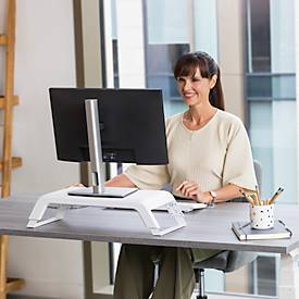 Monitorständer Fellowes Hana™ LT, für 1 Monitor bis 22,6 kg, 3-fach höhenverstellbar, mit Stauraum, B 560 x T 222 x H 102 mm, weiß