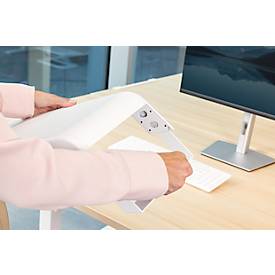 Monitorständer Fellowes Hana™ LT, für 1 Monitor bis 22,6 kg, 3-fach höhenverstellbar, mit Stauraum, B 560 x T 222 x H 102 mm, weiß