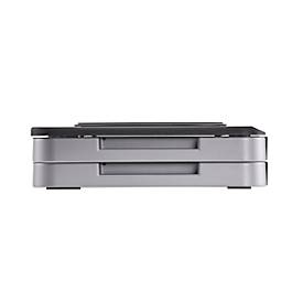 Monitorständer, geeignet für Monitore und Printer, bis 15 kg, ergonomisches Arbeiten, B 400 x T 300 x H 74 mm, Kunsstoff, silber-schwarz
