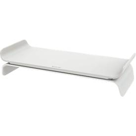 Monitorständer Leitz® Ergo, für 1 Display bis 27', höhenverstellbar, mit Stauraum für Tastatur, B 209 x T 438 x H 112 mm, hellgrau