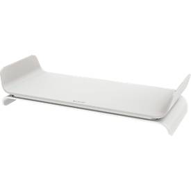 Monitorständer Leitz® Ergo, für 1 Display bis 27', höhenverstellbar, mit Stauraum für Tastatur, B 209 x T 438 x H 112 mm, hellgrau