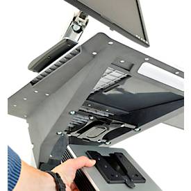 Monitorwagen Ergotron Neo-Flex 24-206-214, mit Schwenkarm, bis 5,5 kg, bis 27', höhenverstellbar, neig- & schwenkbar, VESA, grau