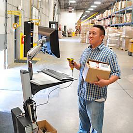 Monitorwagen Ergotron Neo-Flex 24-206-214, mit Schwenkarm, bis 5,5 kg, bis 27', höhenverstellbar, neig- & schwenkbar, VESA, grau