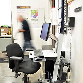 Monitorwagen Ergotron Neo-Flex 24-206-214, mit Schwenkarm, bis 5,5 kg, bis 27', höhenverstellbar, neig- & schwenkbar, VESA, grau