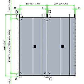 Montagesatz für Flügeltüren des Steckregal-System R 3000/4000, Schrauben & Muttern