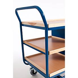 Montagewagen mit 3 Etagen und Stahlschrank, mit Feststeller