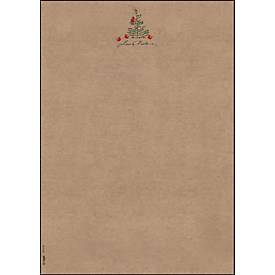 Motivpapier Sigel 'Christmas with Apples', DIN A4, 90 g/m2, 100 Blatt, braunes Kraftpapier