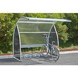 Mottez B800VNO fietsoverkapping, voor 6 fietsen of motoren, uitschuifbaar, B 2240 x D 2210 x H 2200 mm, zwart