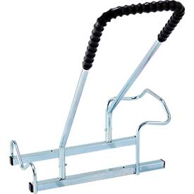 Mottez Fahrradständer für 2 Fahrräder, Grundmodul, verzinkter Stahl, Bügel mit Gummi, B 670 x T 590 x H 740 mm