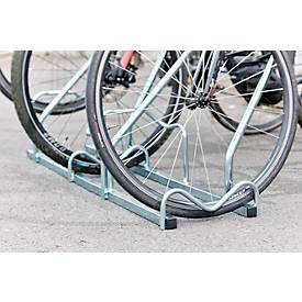 Mottez Fahrradständer für 2 Fahrräder, Grundmodul, verzinkter Stahl, Bügel mit Gummi, B 670 x T 590 x H 740 mm