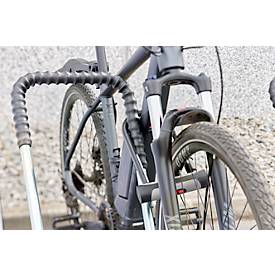 Mottez Fahrradständer für 2 Fahrräder, Grundmodul, verzinkter Stahl, Bügel mit Gummi, B 670 x T 590 x H 740 mm
